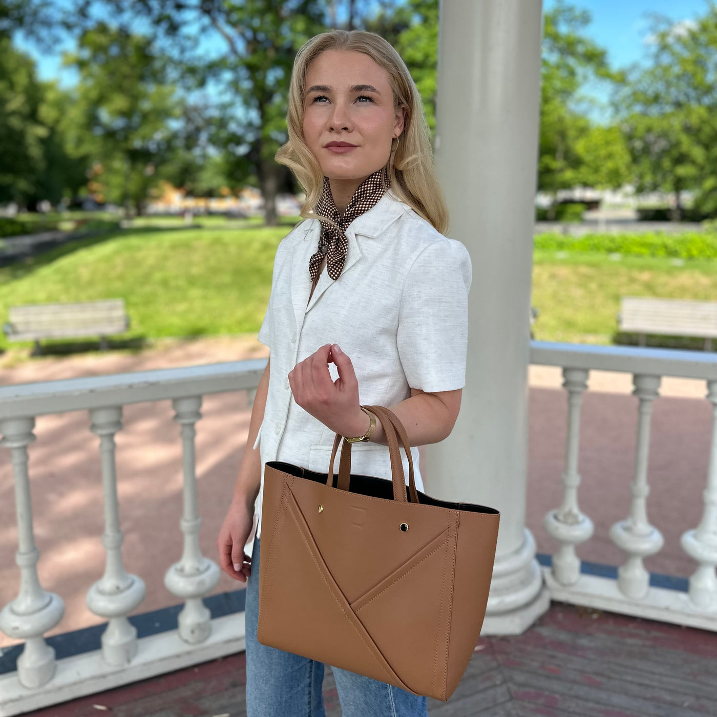Veske Skinn Aurora Camel