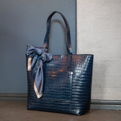 Veske Skinn Felice Tote Blue