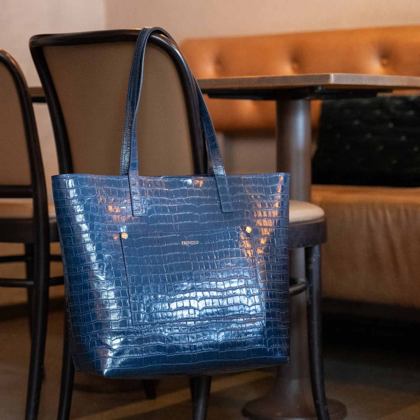 Veske Skinn Felice Tote Blue