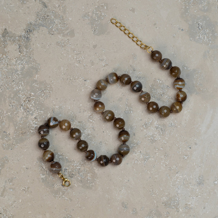 Halskjede Zoe Brown Agate