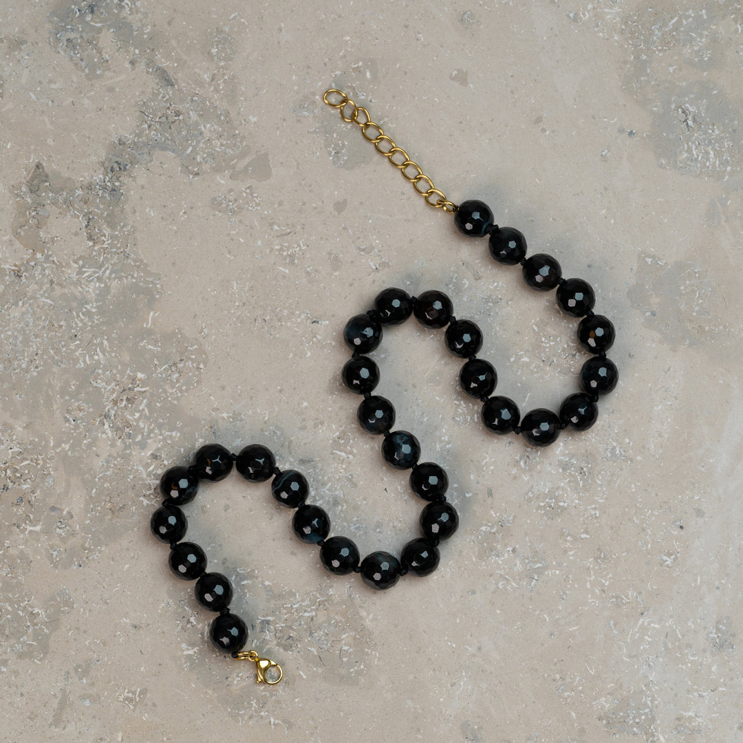 Halskjede Zoe Black Agate