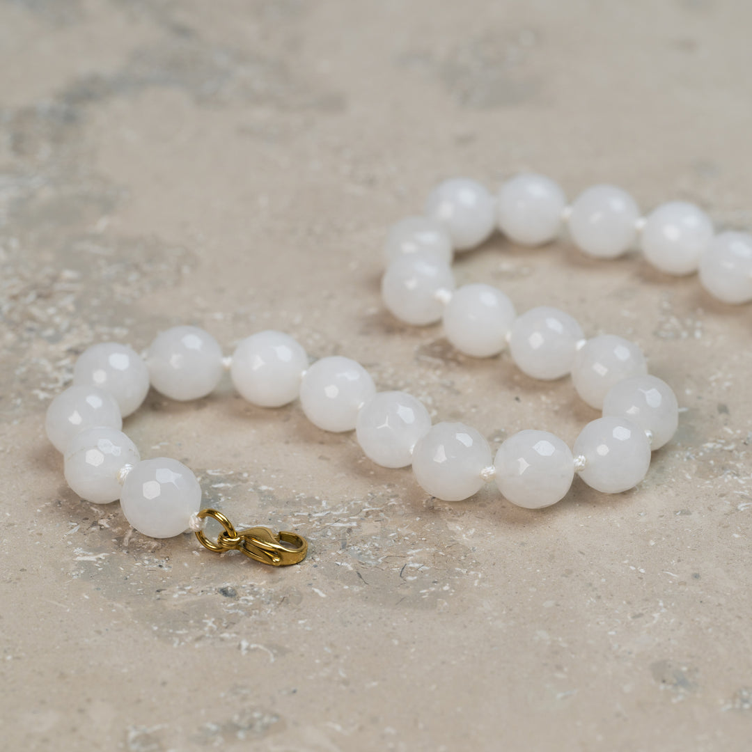 Halskjede Zoe White Agate