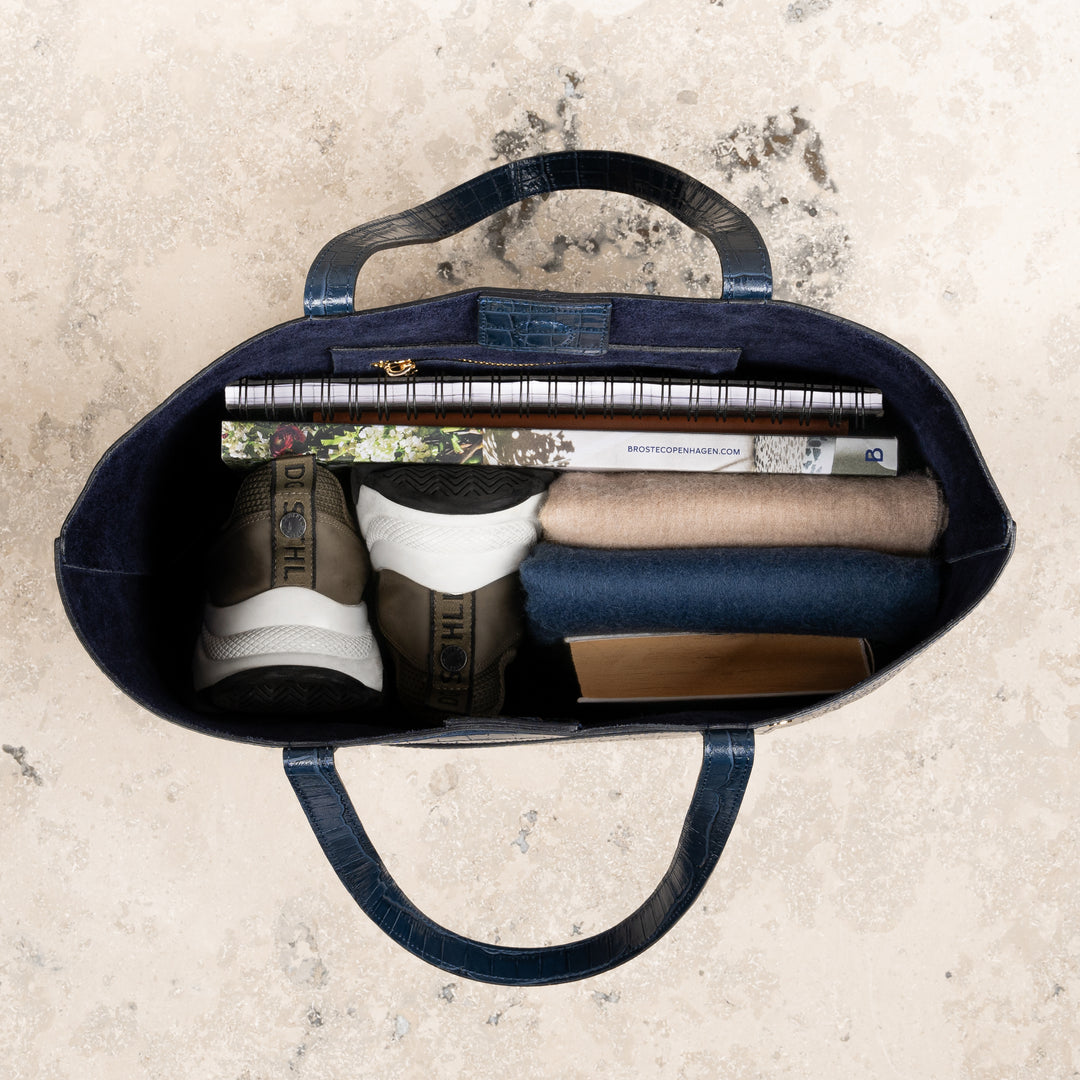 Veske Skinn Felice Tote Blue