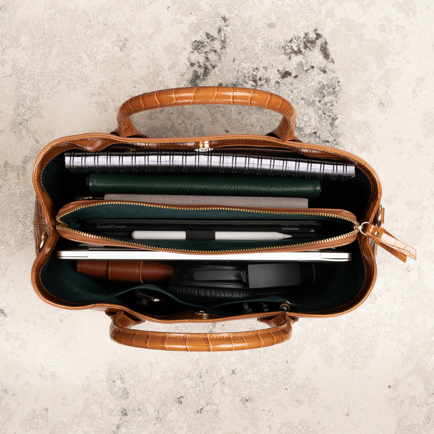 Veske Skinn Felice Work Cognac