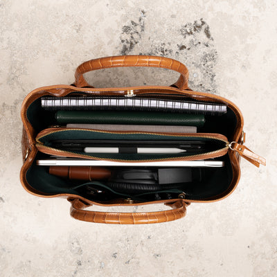 Veske Skinn Felice Work Cognac