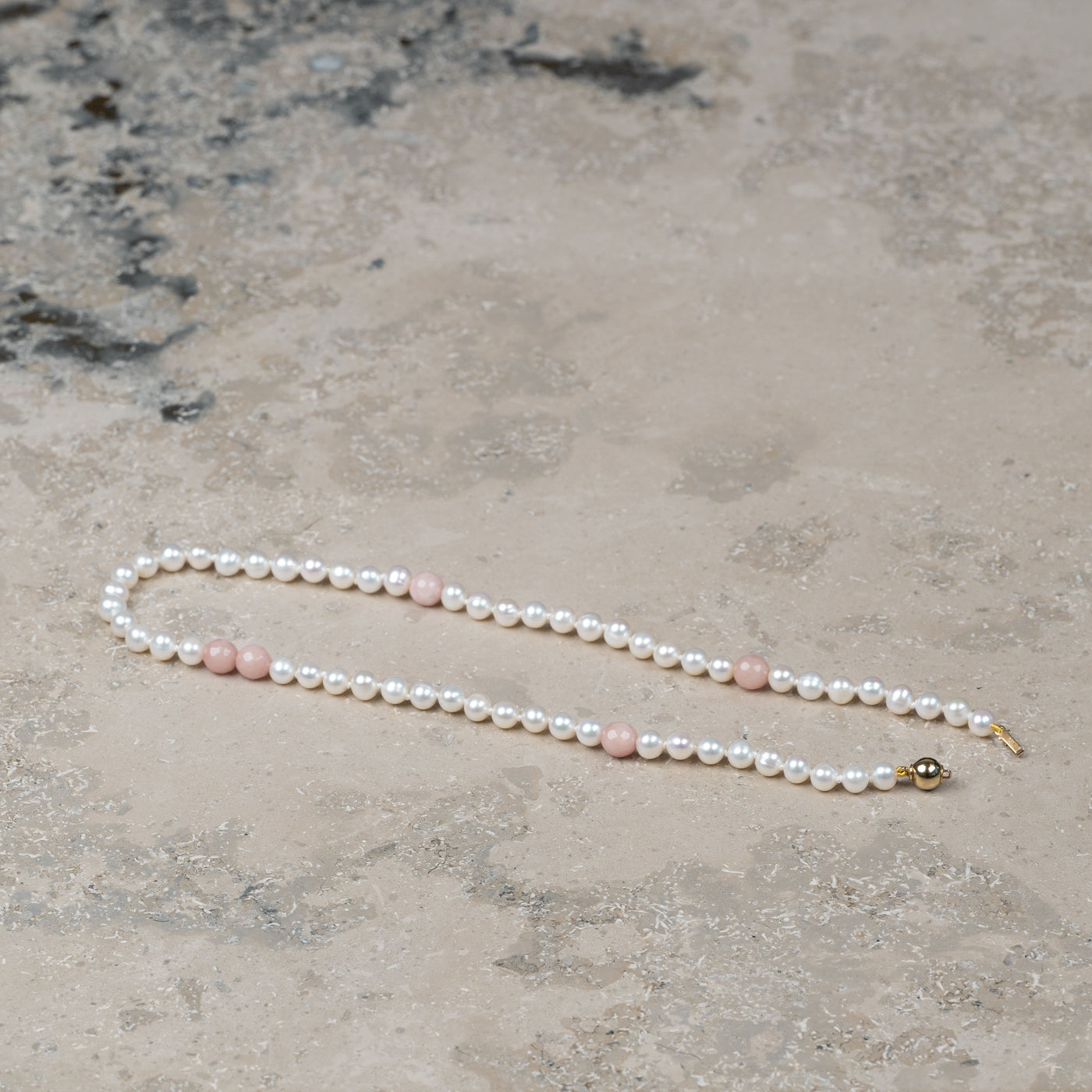 Halskjede Milena Pearl & Dusty Pink