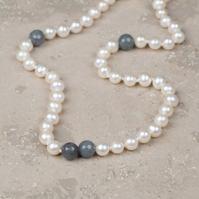 Halskjede Milena Pearl & Grey