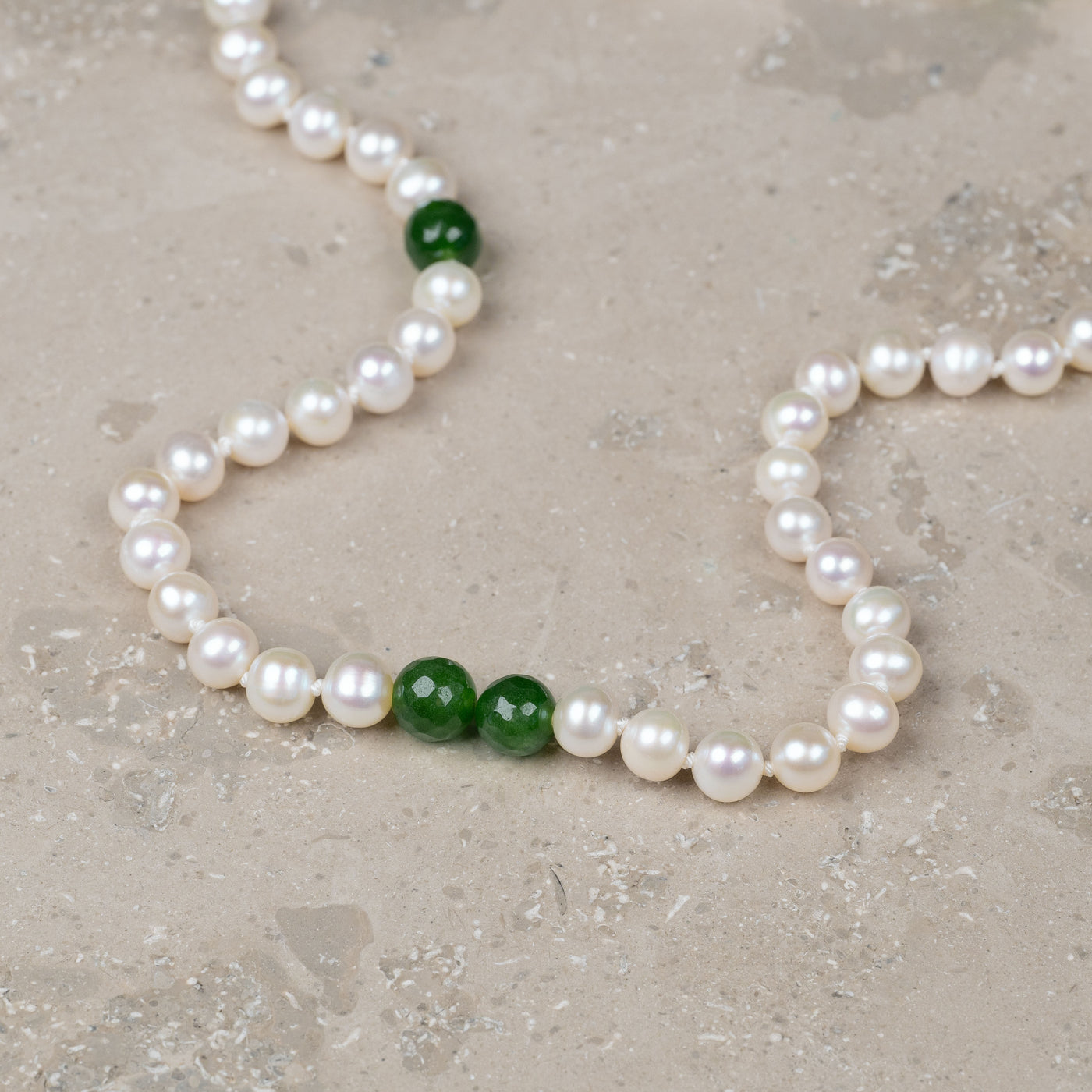 Halskjede Milena Pearl & Green