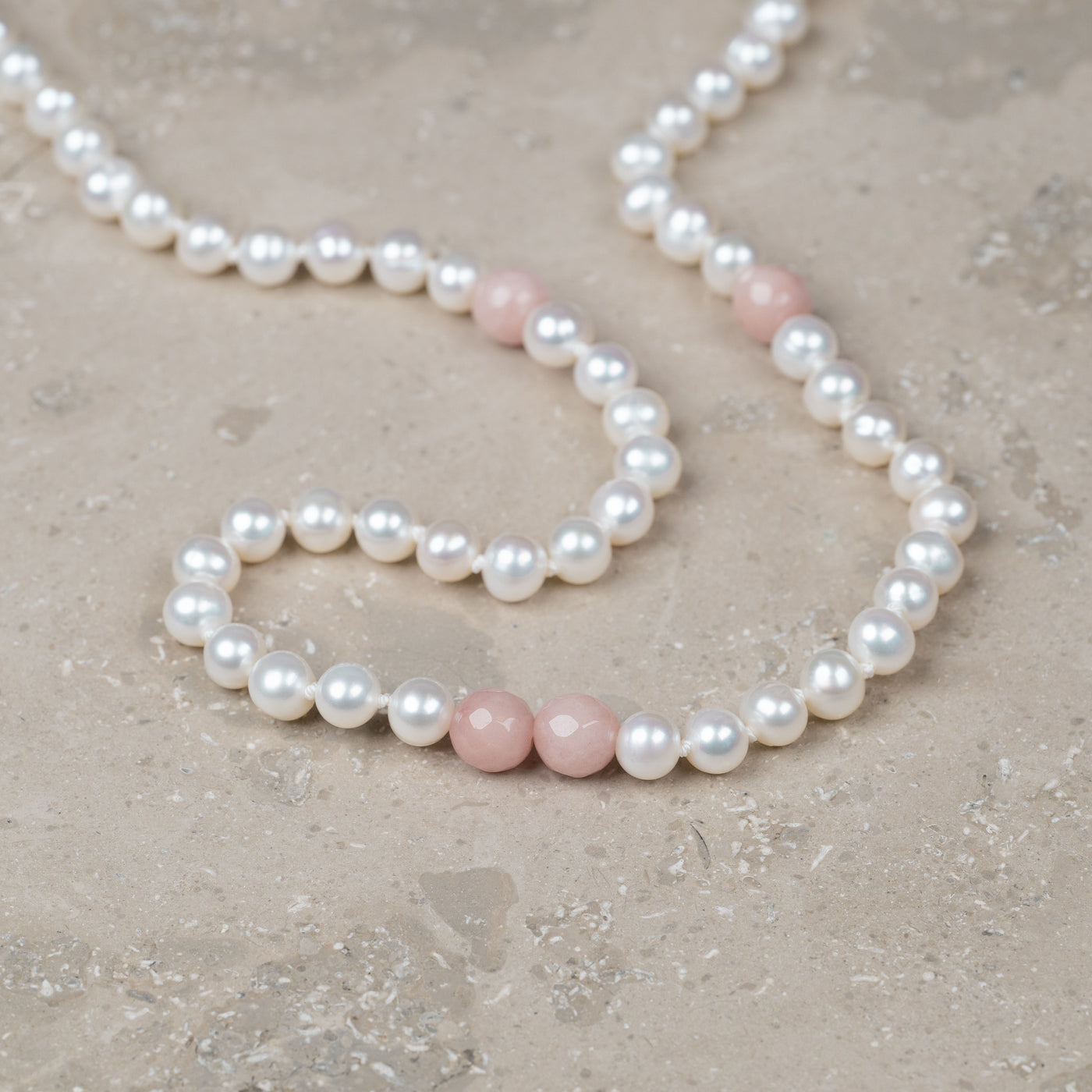 Halskjede Milena Pearl & Dusty Pink