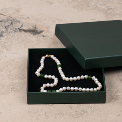 Halskjede Milena Pearl & Green
