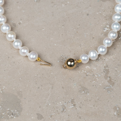 Halskjede Milena Pearl & Light Blue