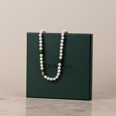 Halskjede Milena Pearl & Green