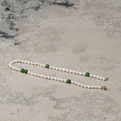 Halskjede Milena Pearl & Green