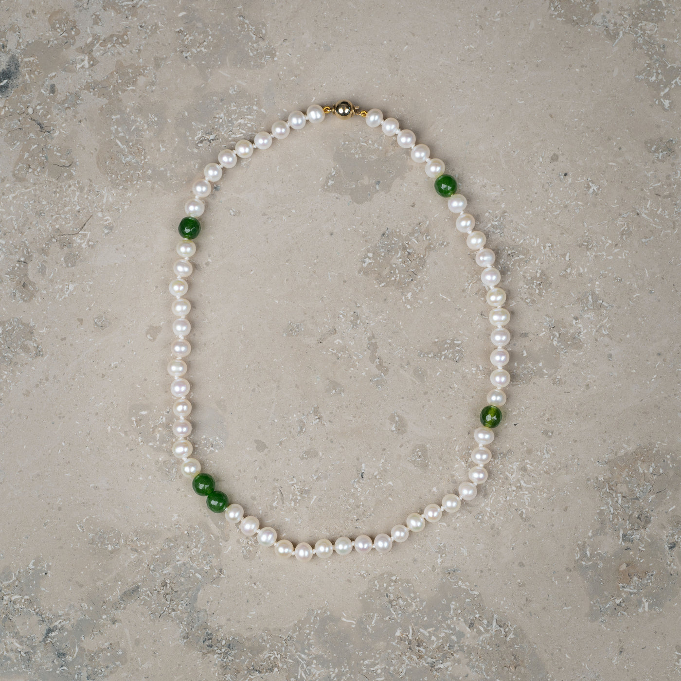 Halskjede Milena Pearl & Green