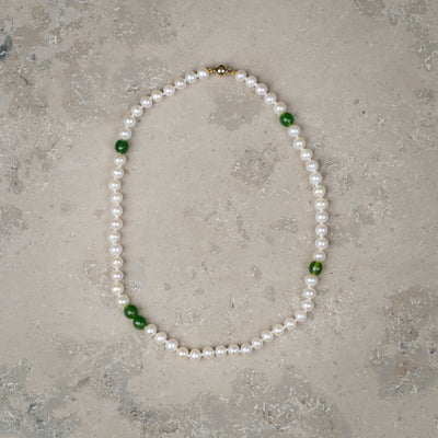 Halskjede Milena Pearl & Green