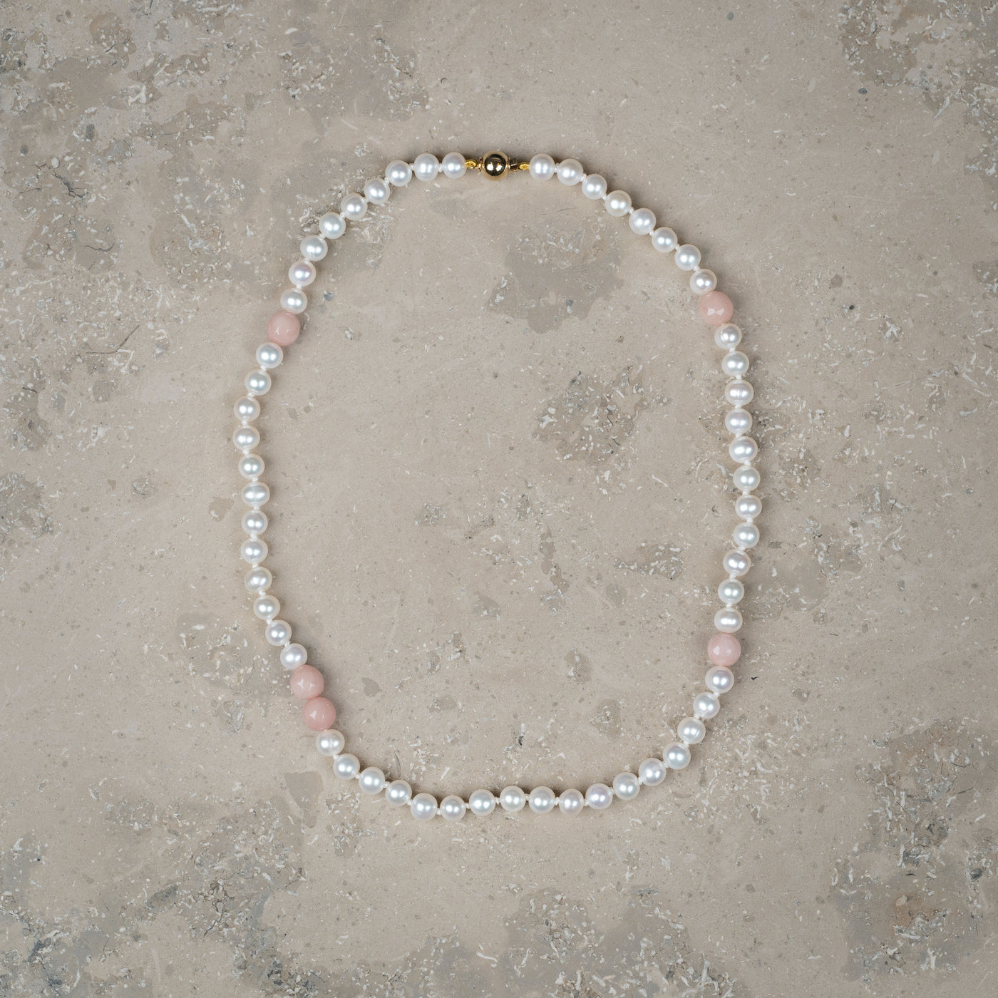 Halskjede Milena Pearl & Dusty Pink