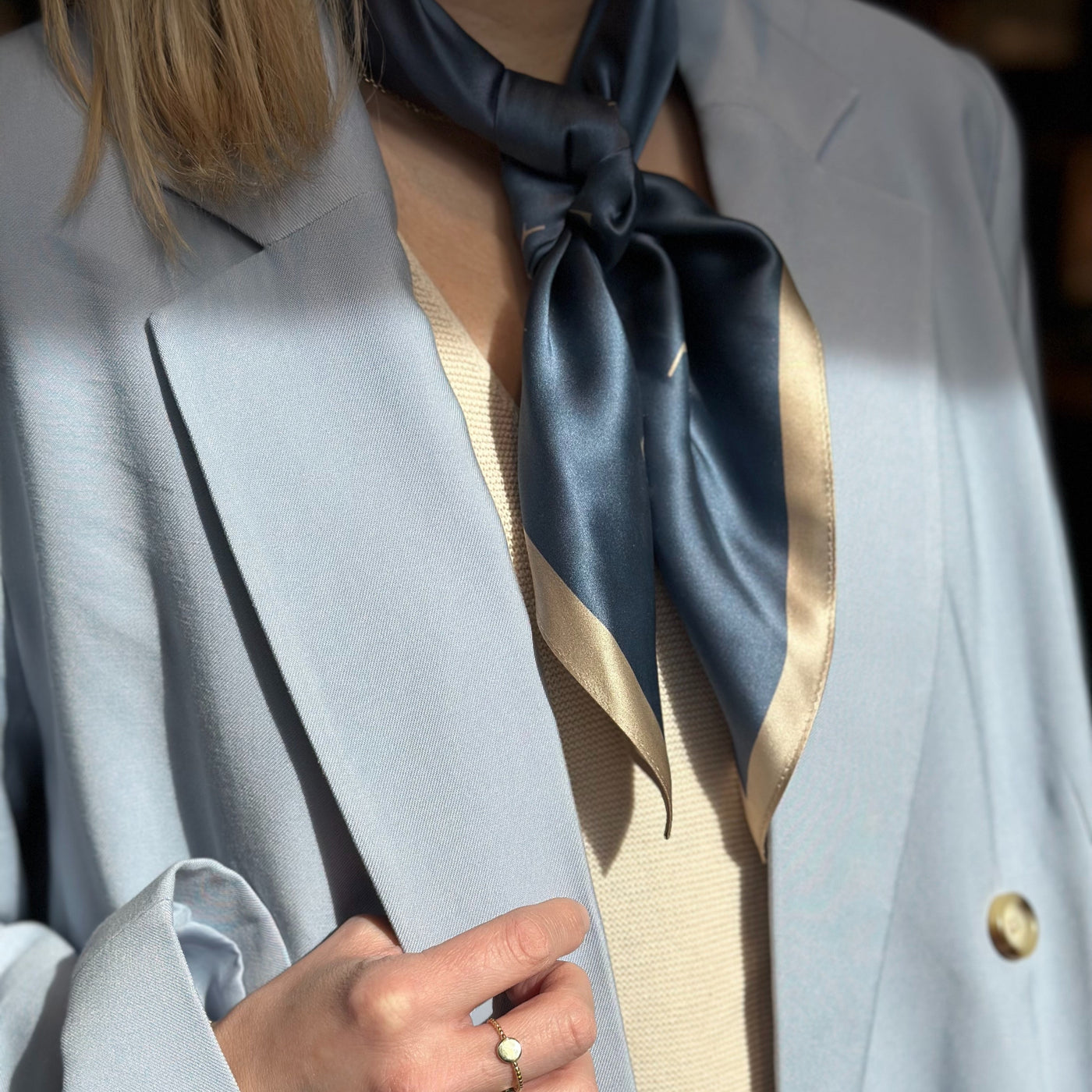 Silkeskjerf Paris Light Blue