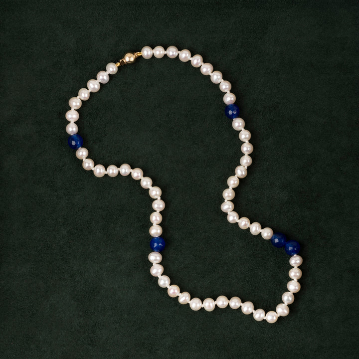 Halskjede Milena Pearl &amp; Blue