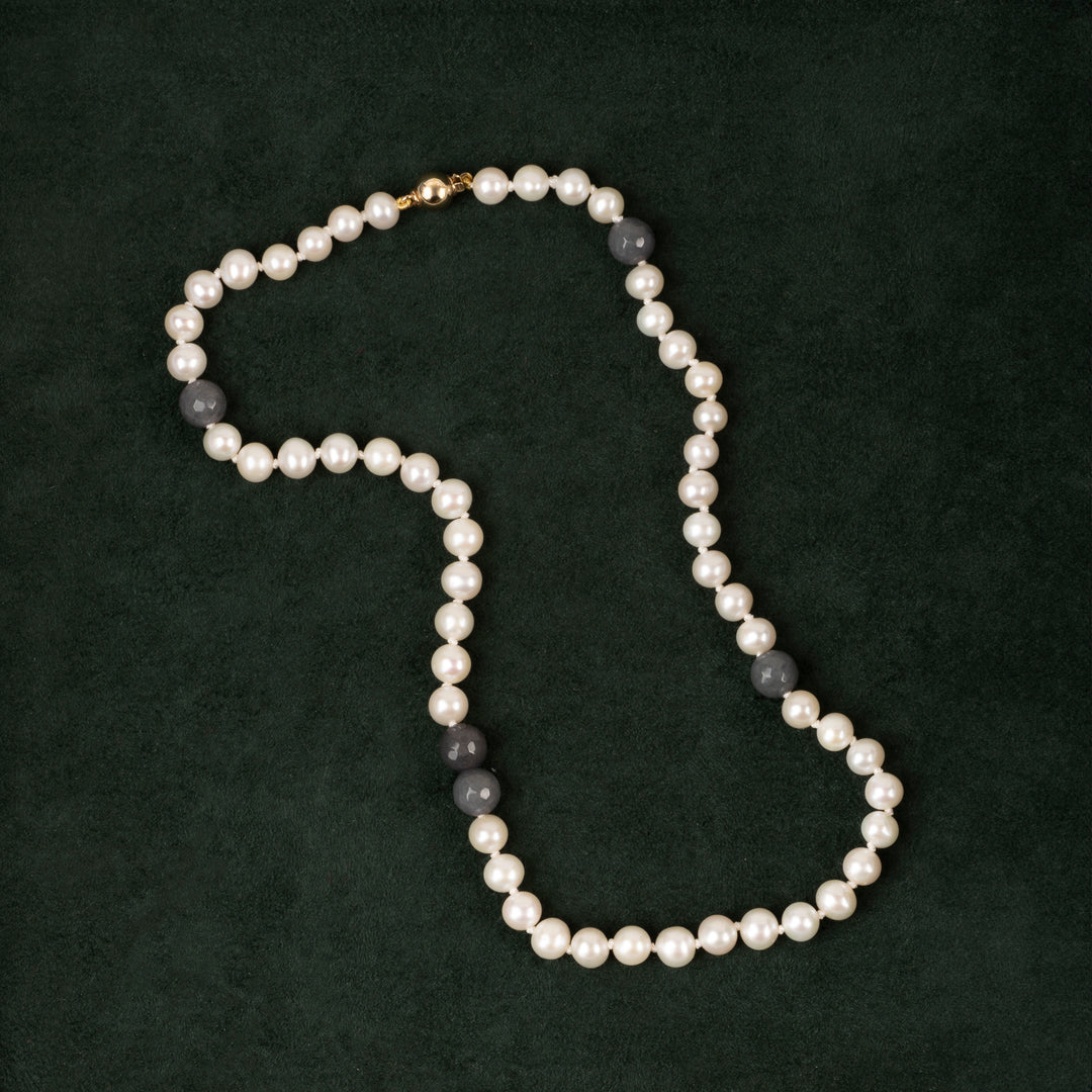 Halskjede Milena Pearl &amp; Grey