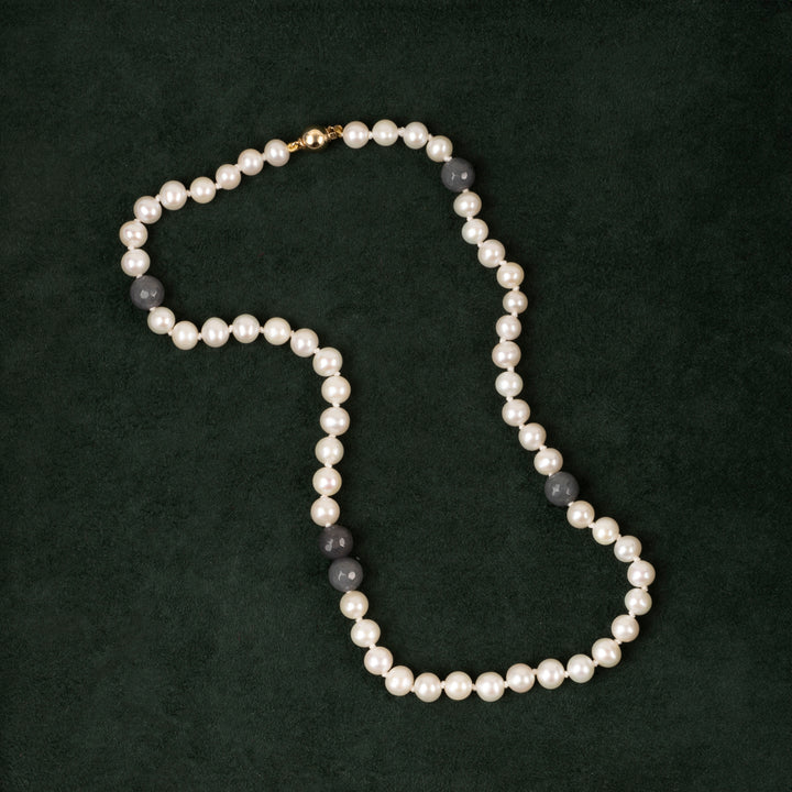 Halskjede Milena Pearl &amp; Grey