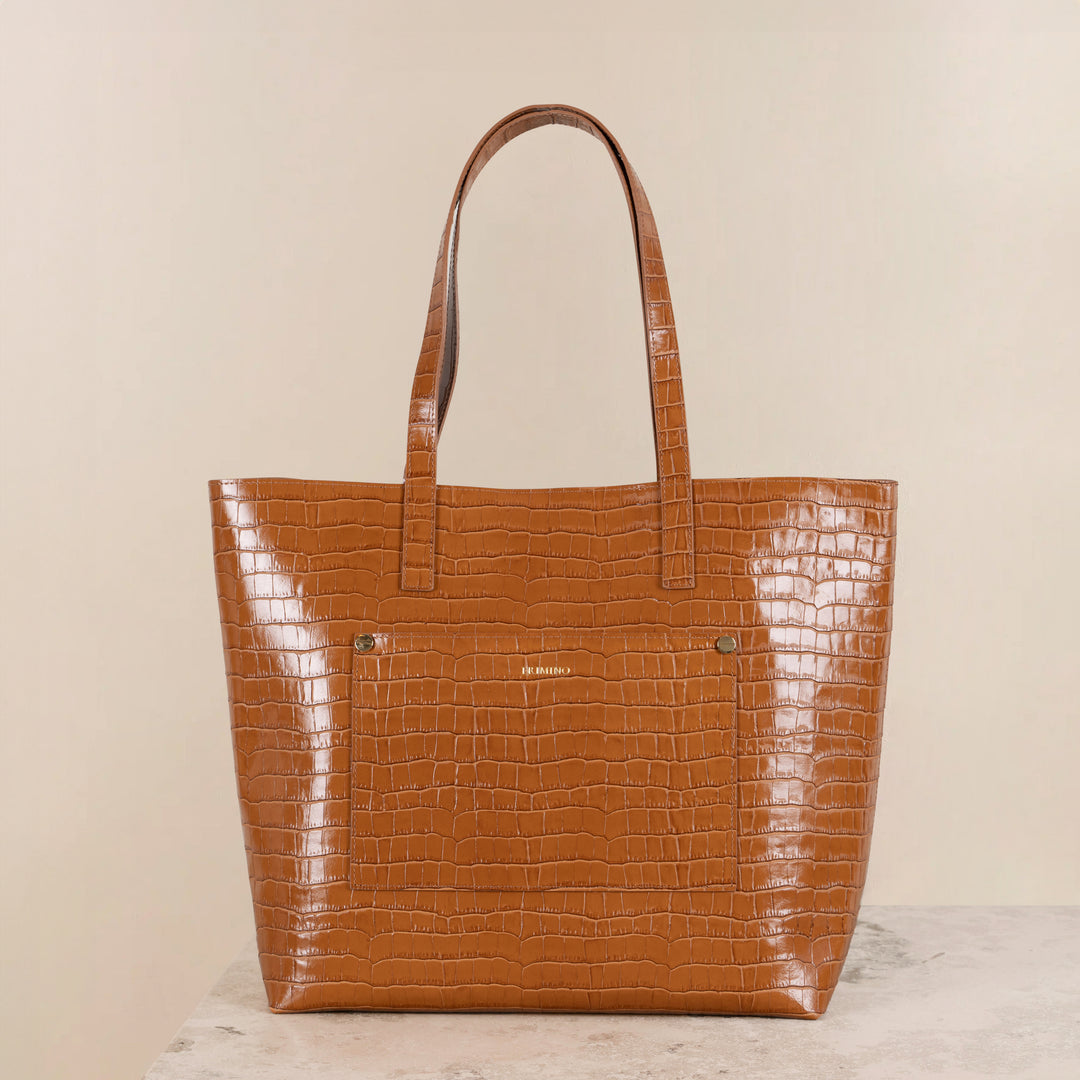 Veske Skinn Felice Tote Cognac