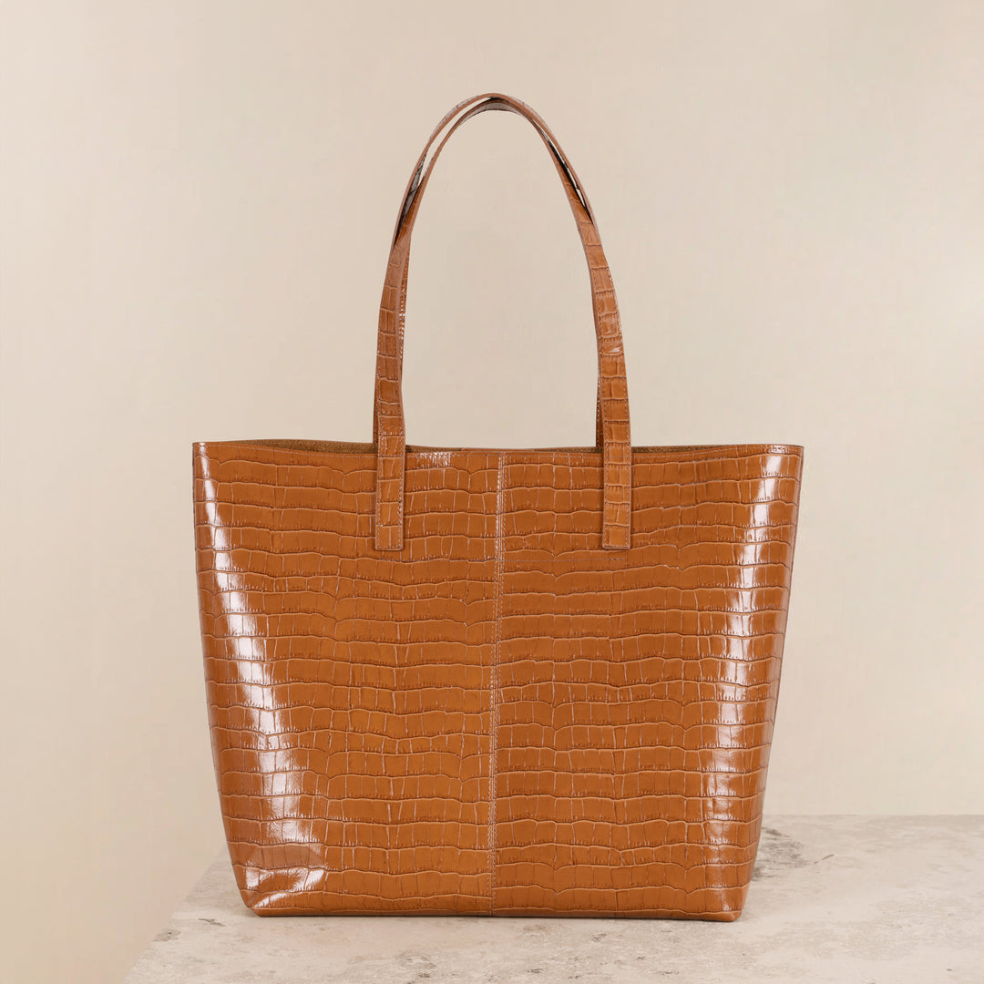 Veske Skinn Felice Tote Cognac