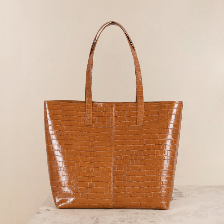 Veske Skinn Felice Tote Cognac