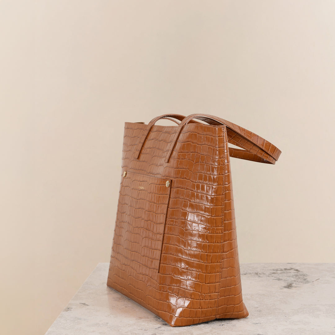 Veske Skinn Felice Tote Cognac