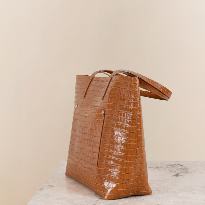 Veske Skinn Felice Tote Cognac