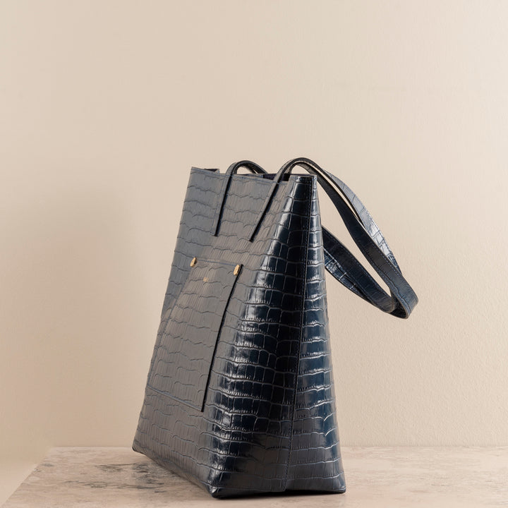 Veske Skinn Felice Tote Blue