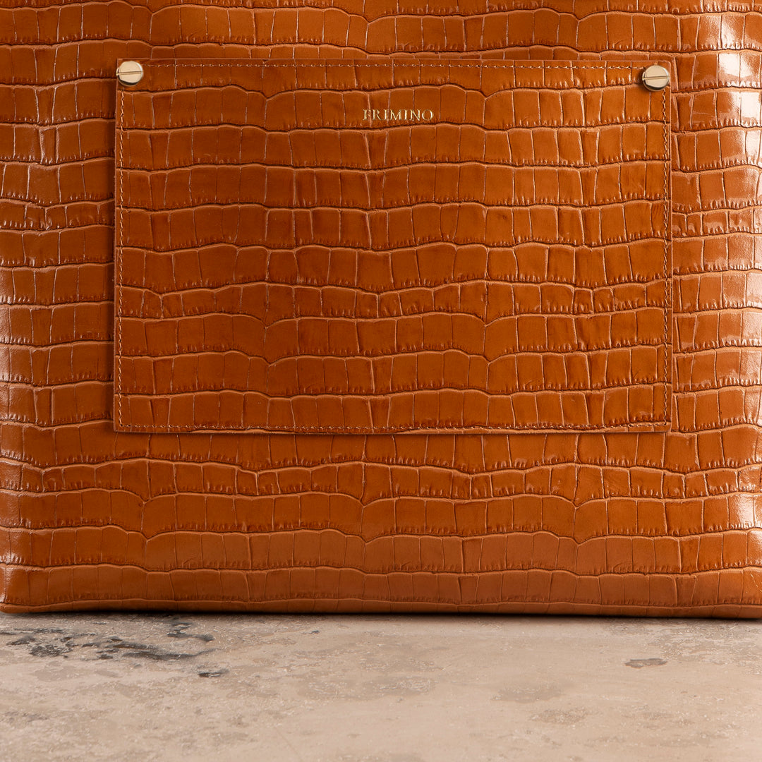 Veske Skinn Felice Tote Cognac