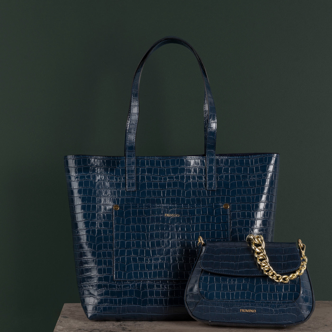 Veske Skinn Felice Tote Blue