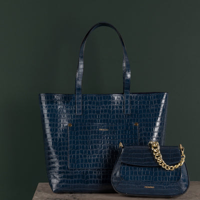 Veske Skinn Felice Tote Blue