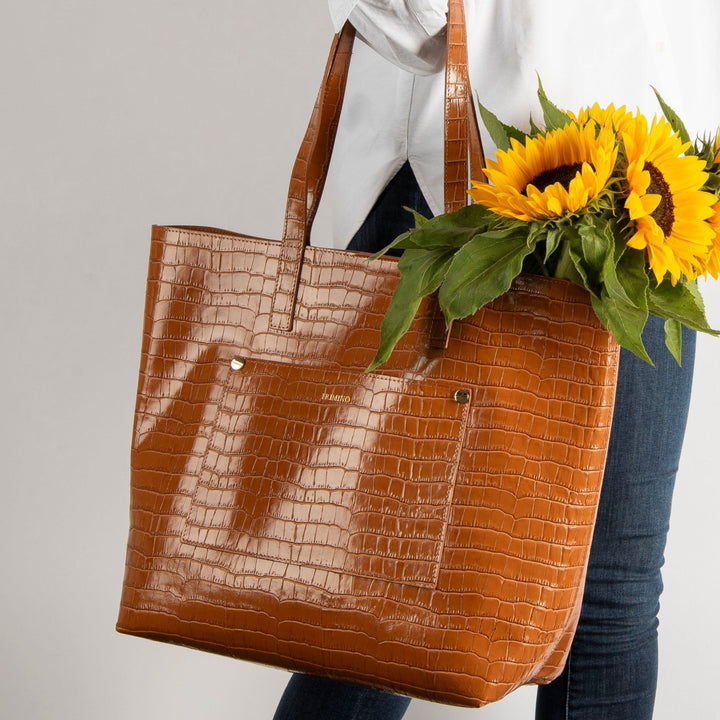 Veske Skinn Felice Tote Cognac