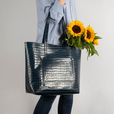 Veske Skinn Felice Tote Blue