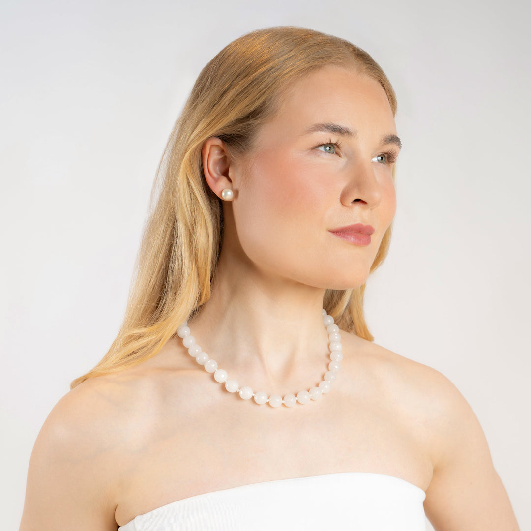 Halskjede Zoe White Agate