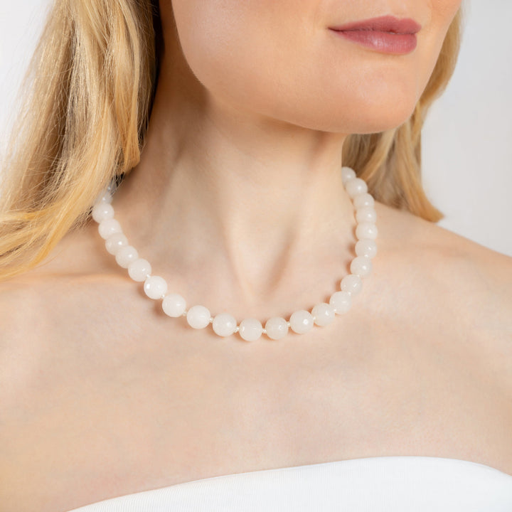 Halskjede Zoe White Agate