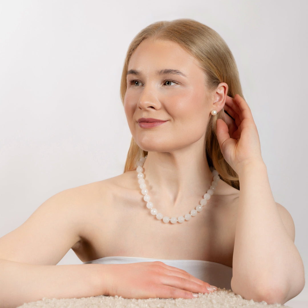 Halskjede Zoe White Agate