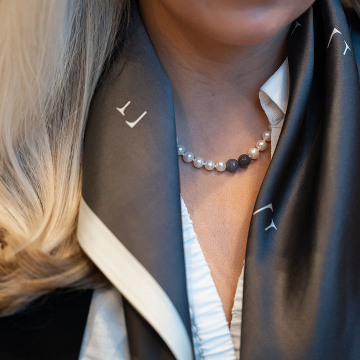 Halskjede Milena Pearl &amp; Grey