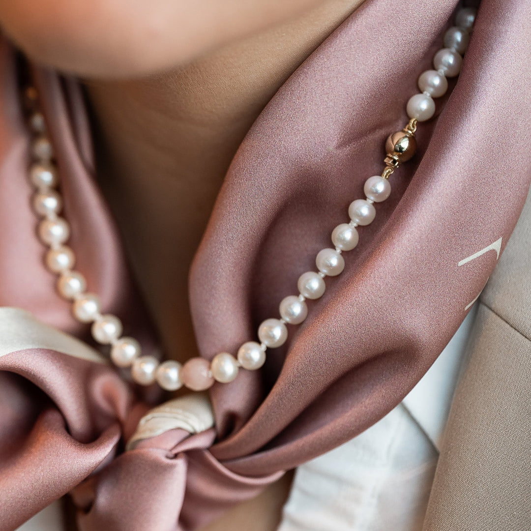 Halskjede Milena Pearl &amp; Dusty Pink